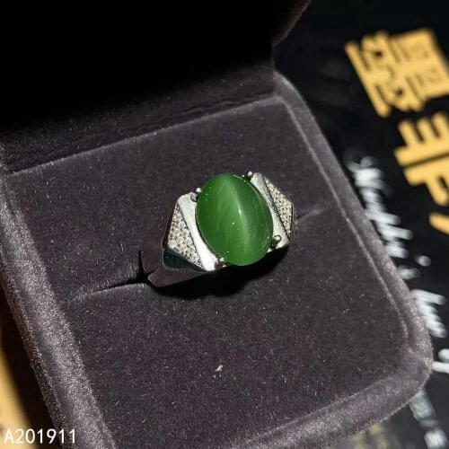 KJJEAXCMY Fine Jewelry 925 Sterling Silver Inlaid Natural Cats Eye Jasper Gemstone Men Male Ring Luxurious Support Test Fashion