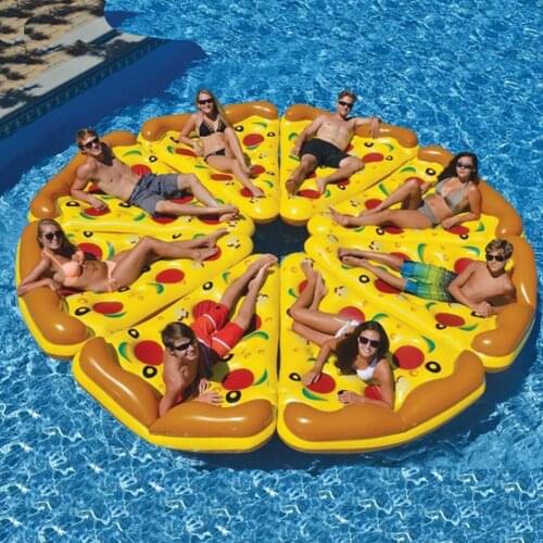 180x150cm Inflatable Pizza Slice Swimming Mattress Pool Floats PVC Kids Water Games Floating Bed Children Adults Water Party Toy