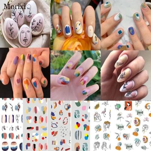 Morixi nail art sticker ultra thin foil nail art Graffiti Cartoon style women 3D manicure decoration slider nail decals WG032