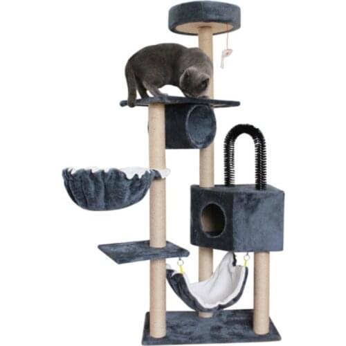 2021 New Customized Premium Safely Wooden Cat Tree Tower Scratching with Hot Sale Cat Supplies