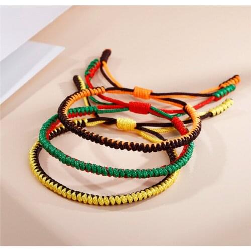 New Handmade Tibetan Buddhist Lucky Braided Rope Charms Bracelets & Bangles For Women Men Adjustable Budda Multi Color Bracelet