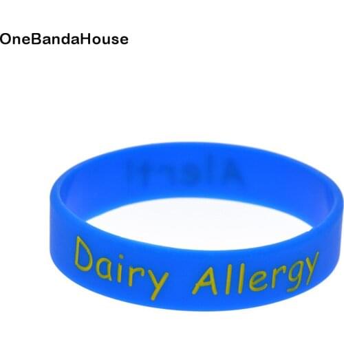 OBH 1PC Alert Dairy Allergy Silicone Wristband in Kid Size Kid Size