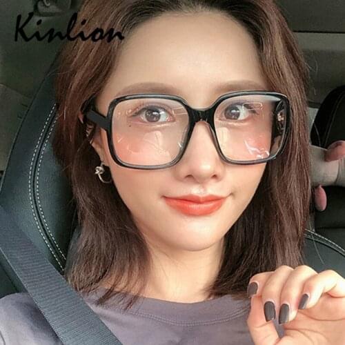 Kinlion Classic Oversized Clear Eye Glasses Frames for Women Men Square Eyeglasses Retro Vintage Mens Eyewear Frames Gafas 2020