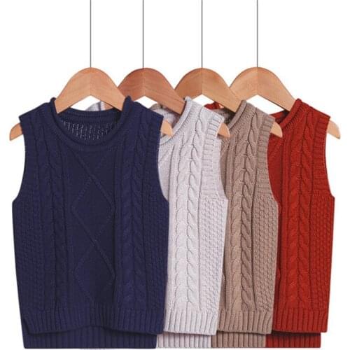 Autumn Winter Toddler Baby Vests Casual Knitted Sleeveless Sweater For Girls Kids Boys Clothing Stylish Children Kids Waistcoat