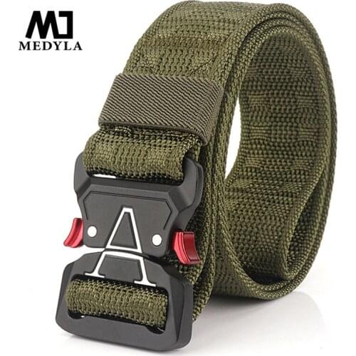 MEDYLA Mens Military Nylon Belt Hard Metal Buckle Classic Tactical Belt Soft Real Nylon 3.8cm Outdoor Sports Belt Dropshipping