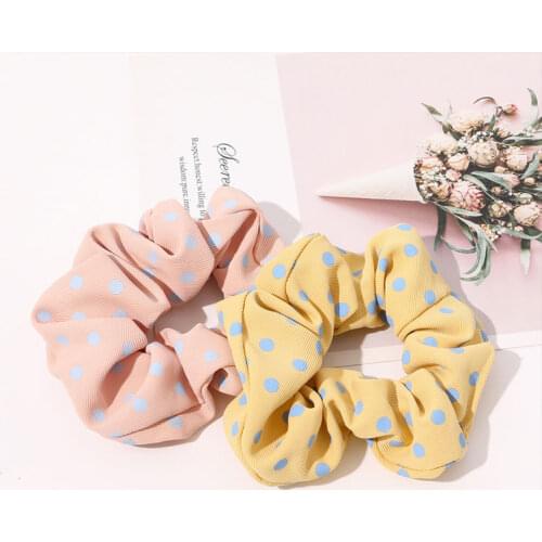 Polka Dots Hair Scrunchies Fashion Hair bands For hair Ponytail Holder Rubber bands for Women Elastic Headband Hair Accessories