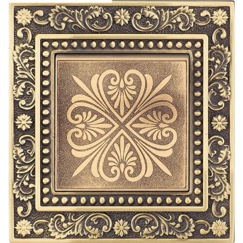 Luxury Metal Hand-polished Button Switch Style Control Wall Senior Light Switch Pattern Engraving Chinese EU Standard 10A Copper