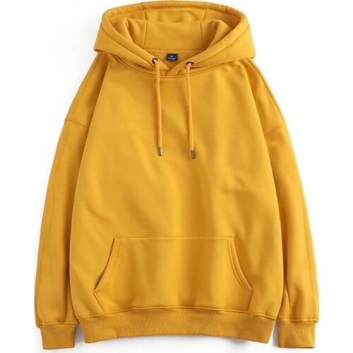 Fleece Lined Long Hoodie Winter Warm Solid Color Design Drop Shoulder Sweater With Pullover Collar Type And Custom Logos Added
