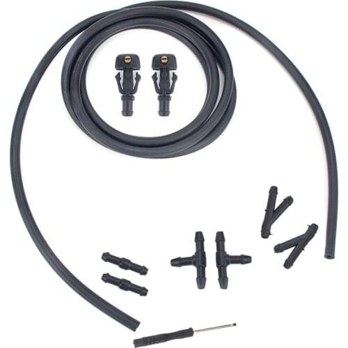 Windshield Washer Nozzle Set 2 Meters Fluid Hose with 4 Pcs Connector for Ford F150 3W7Z17603AA 3W7Z-17603-AA