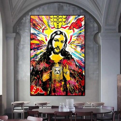 Modern Abstract Graffiti Street Art Canvas Paintings Wall Art Picture Poster and Print for Living Room Home Artwork Decoration