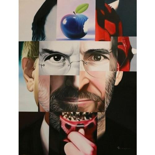 Steve Jobs Portrait On Oil Canvas For Living Room Office Decor