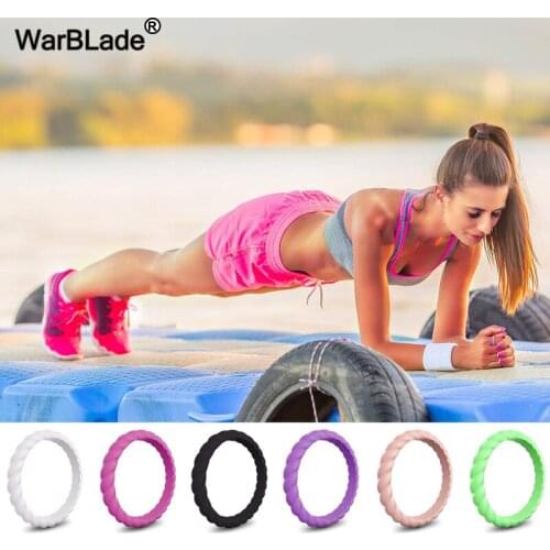 WarBLade 3mm Thin and Braided Silicone Ring Hypoallergenic Crossfit Flexible Twist Rubber Finger Ring For Women Wedding Rings