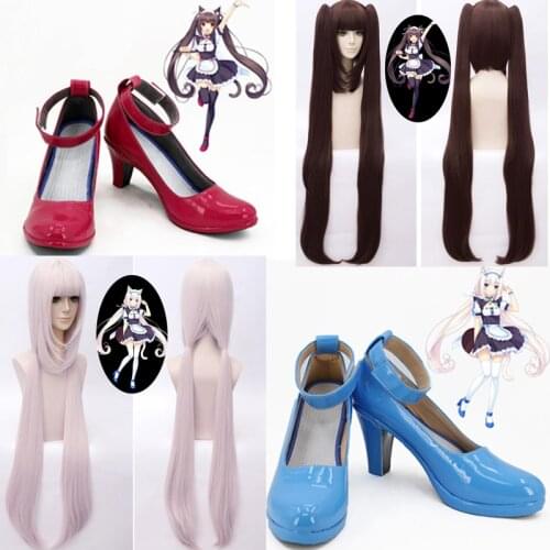 NEKOPARA OVA Chocola Vanilla Maid Lolita blue red Cosplay Shoes Anime Cosplay Costumes Sexy Cute Nekopara Chocola Vanilla Shoes