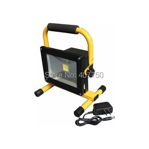 Smart rechargable battery powered led flood light 20w led flashlight with car charger input ac90v/265v used for outdoor uses
