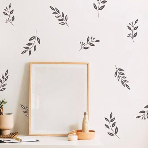 Hand Drawn Wild Flowers Twigs Leaves Wall Sticker Girl Room Kids Room Sweet Flowers and Twigs Leaf Wall Decal Bedroom Vinyl Dec