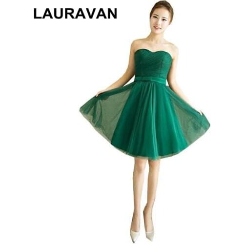 2019 2020 women occassions fancy dark green tulle strapless modest pretty formal short knee length prom dresses ball gown