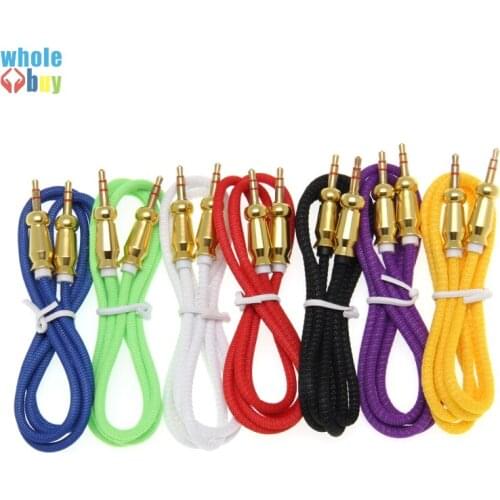 100pcs/lot Audio Jack 3.5 Mm Male To Male Cloth Round Gourd Audio Aux Cable for IPhone Car Headphone Speaker Wire Line Aux Cord