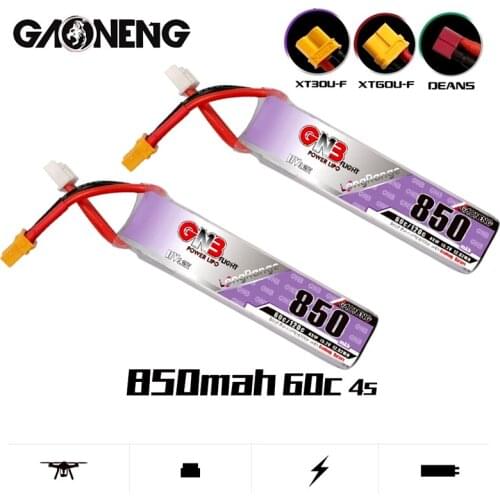2/4PCS GNB 15.2V 850mAh 4S HV Lipo Battery 60C/120C WIth T/XT30U-F/XT60U-F Plug For Beta85X Whoop Quadcopter FPV RC Racing Drone