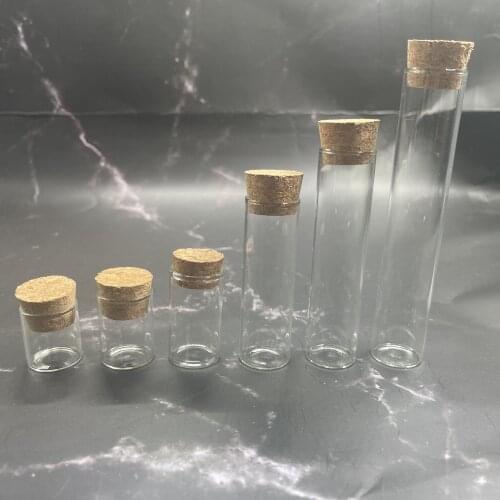 3pcs 3ml 5ml 8ml 10ml 12ml 18ml 20ml 22ml 25ml 30ml 60ml 62ml Tube with Cork Stopper Spice Bottles Container Jars Vial DIY Craft