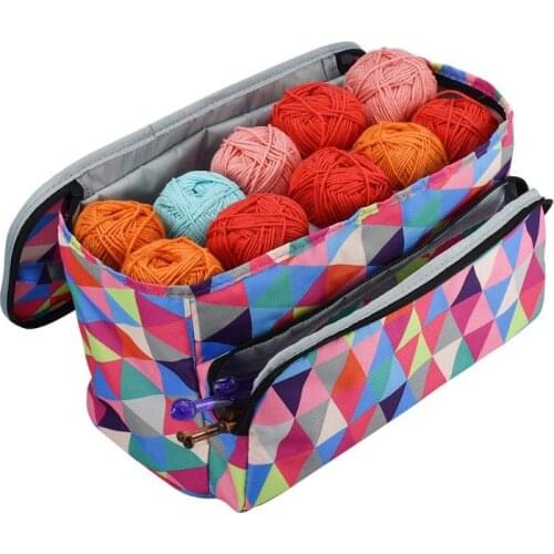 3pcs Portable Yarn Storage Bag Organizer with Divider for Crocheting Knitting Organization Portable Yarn Holder Tote for Travel