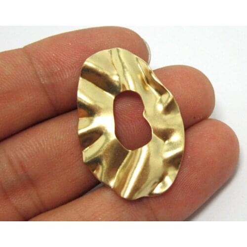 30pcs Brass findings 33x22mm Raw brass wavy earrings findings R538