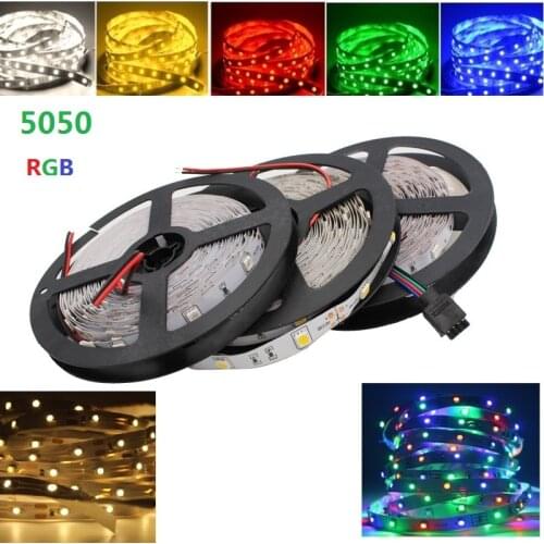 5M LED Strip Light 5050 2835 SMD 60LED/M DC 12V Waterproof/NO Waterproof Flexible LED Tape for Home Decoration 7 Colors