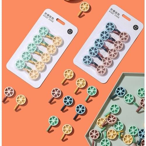 5PCS Adhesive Hook Free Punch lemon Wall Sticker Hook bathroom Kitchen Wall Hole-Free Hanger key bag clothes hook home organizer