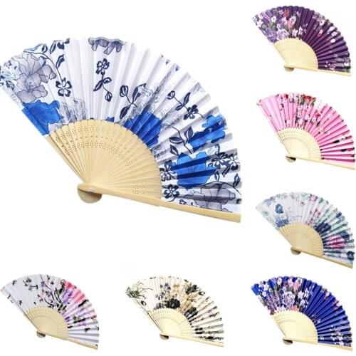 7 Colors Fashion Chinese Style Folding Fan Cherry Blossom Pocket Hand Fan Summer Art Craft Gift Mothers Day
