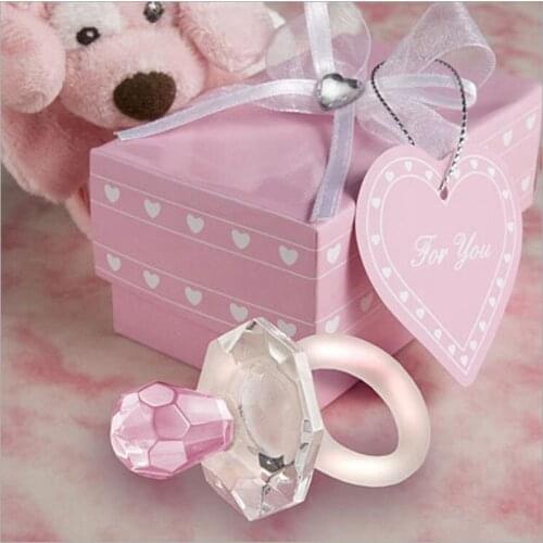 Free Shipping 20pcs Crystal Pacifier Baby Shower favor party gifts girl baby gift present baby shower souvenir