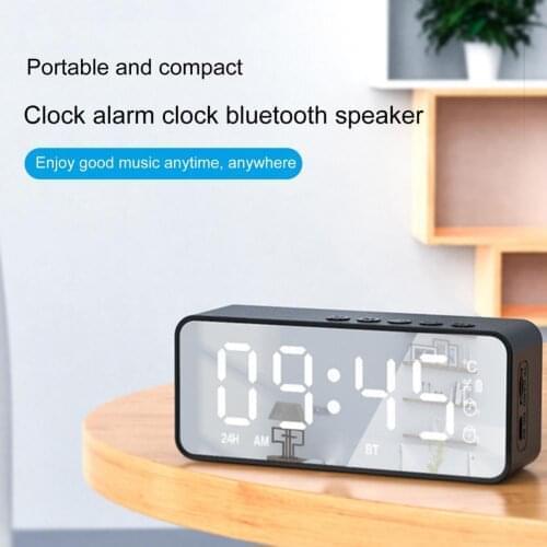 Wireless Bluetooth Speaker Rechargeable Night Light Multifunctional Digital Electronic Clock Temperature Display FM Radio
