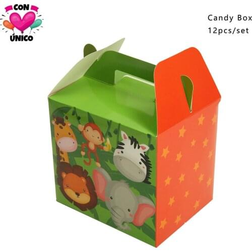 Conunico Animal Jungle Theme Jungle Party Decoration Birthday Jungle Safari Party Animal Kids Party Supplies Gift Box JA5018