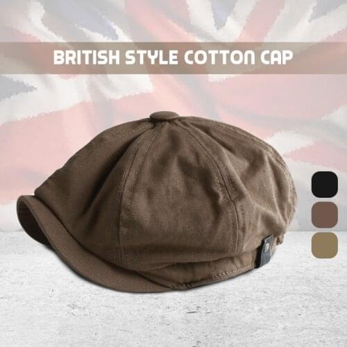 Men Vintage Painter Beret Hats Summer Octagonal Cabbie Newsboy Cap Cotton All-match Retro Spring Trendy Flat Peaked Beret Hats