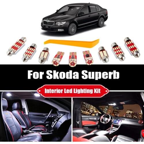 For Skoda Superb 1 2 3 MK1 MK2 MK3 Sedan Estate 2001-201702018 Vehicle LED Interior Light Kit Canbus Car Lighting Accessories