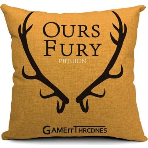 Hot Sale Pillow Covers Song of ice and fire Topic Pattern New Fashion 45X45CM Linen Pillow Cover \ Home Decorative Linen Cushion