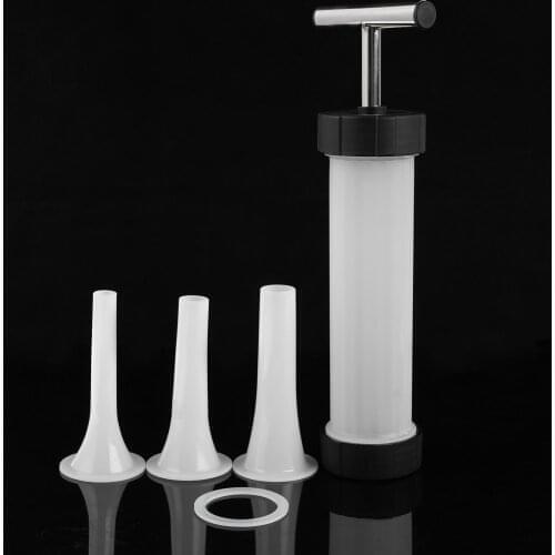 Homemade Sausage Stuffer Sausage Filling Machine Sausage Syringe Meat Filler Sausage Maker with 3 Food Maker Funnel Nozzle Set