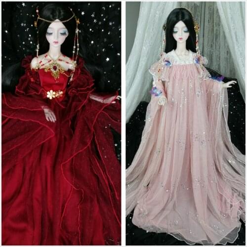 1/3 Female Nude Doll 62 cm Plastic joint movable doll BJD doll with dress