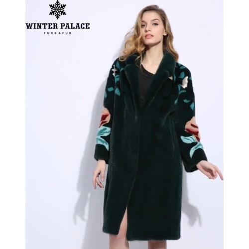 Petal three-dimensional figure imported mink fur coat long mink coats women Self-cultivation fur coat