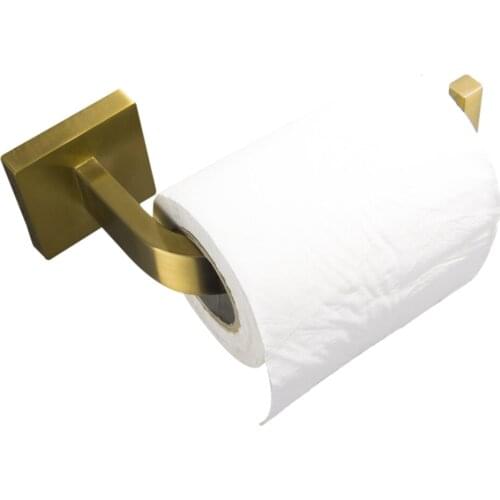 Leyden Stainless Steel Toilet Paper Holder Brushed Gold Finish,Wall Mounted Bathroom Tissue hanger