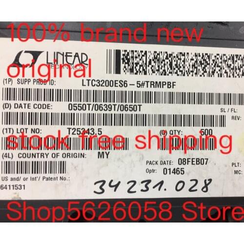 LTC3200ES6-5#TRMPBF LTC3200ES6-5 LTC3200ES6 SOT23 SOT23-6 100% brand new in stock 20PCS/LOT