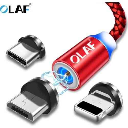OLAF 1m Fast Charging Magnetic Micro USB Cable USB Type C Cable For iphnoe cable Phone Adapter For Samsung For Xiaomi For Huawei