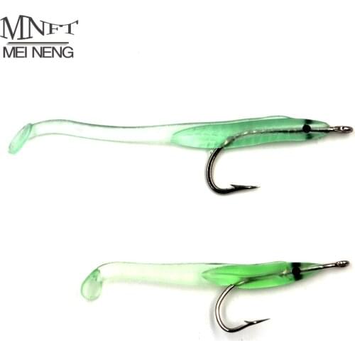 MNFT 12Pcs Eel Lure Luminous Soft Baits With Hook 6.8cm1g Or 5.6cm0.5g Small Fish Fishing Lure Eel Artificial Bait