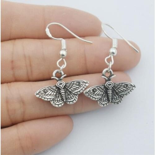 Fashion Trendy Antique Silver Plated Butterfly Earrings For Women Jewelry Gift