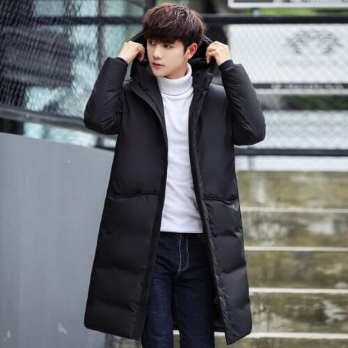 Men Casual Winter Long Warm Coat Down Jackets 2021 New Fashion Thickened White Duck Down Jackets Hooded M-3XL