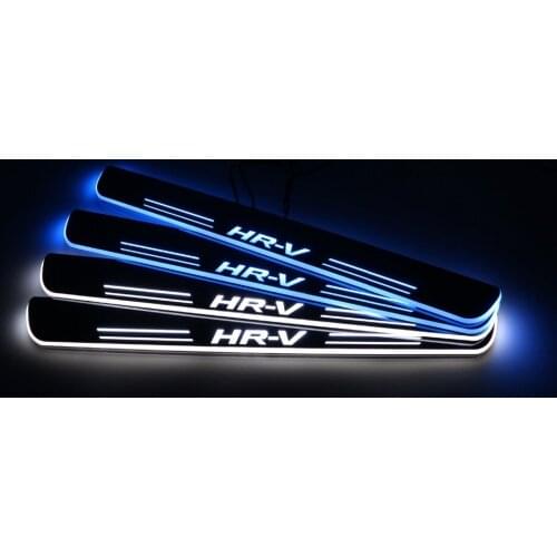 Led Moving Door Scuff Sill Plate Overlays Linings Nerf Bars Running Boards for Honda Vezel Hrv Hr-v 2014-16, Moving Light