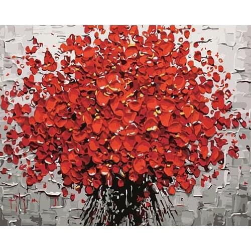 Flower Oil Painting Paint By Numbers Acrylic Drawing On Canvas DIY Home Decor