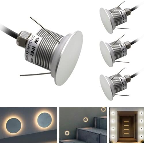 Wall Minimalism Recessed Light Indoor Outdoor Decorative Mounted LED Stair Step Porch Corridor Sconce Lighting 12-24V