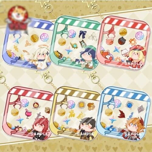 2021 New Genshin Impact KLEE VENTI Paimon Shake Music Tartaglia Animation Game Peripheral Pendant Keychain