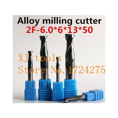 New HRC50 2F-6.0*6*13*50mm*5PCS Micro Solid Carbide End Mill CNC Milling Cutter Tool Bits For Steel Milling Free Delivery