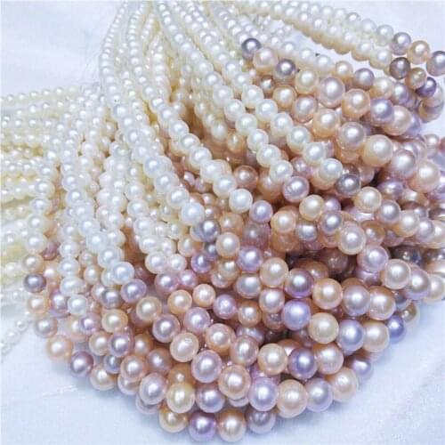 MADALENA SARARA AAFreshwater Pearl Necklace 3-9mm Premium Pearl Strand Fine Lubster DIY Beaded Making 100% Guarantee
