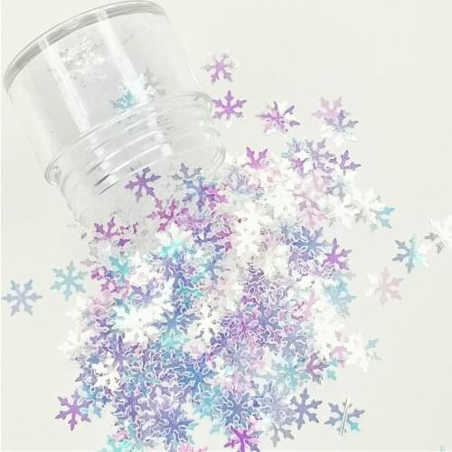 Snowflake Sequins Christmas Snowflake Shape Loose 10mm Small Paillettes Sequin Fabric For Nali Art DIY Sewing Wedding Craft 8g